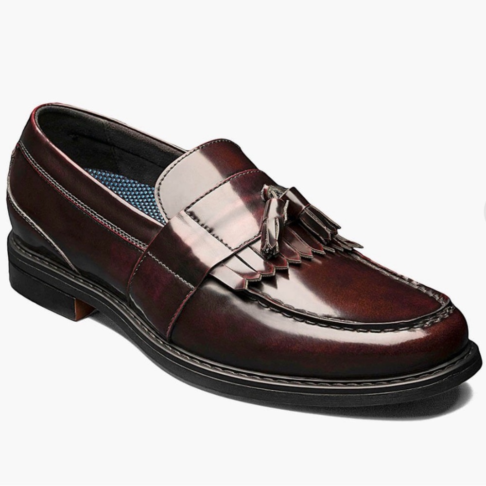 Nunn Bush Keaton Moc Toe Tassel Slip On, Size 10W (3E)